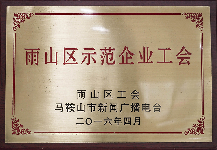 2016年榮獲雨山區示范企業(yè)工會(huì )